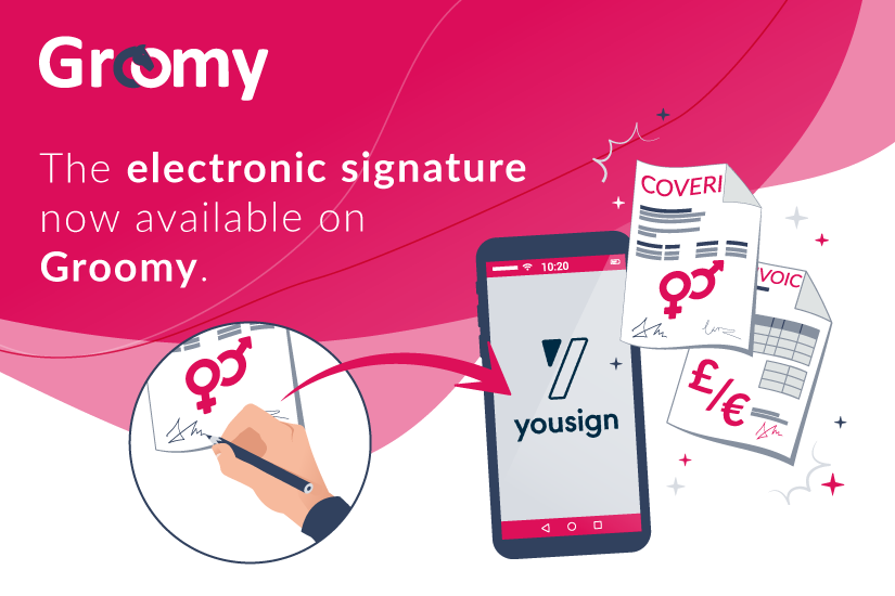 The electronic signature now available on Groomy.